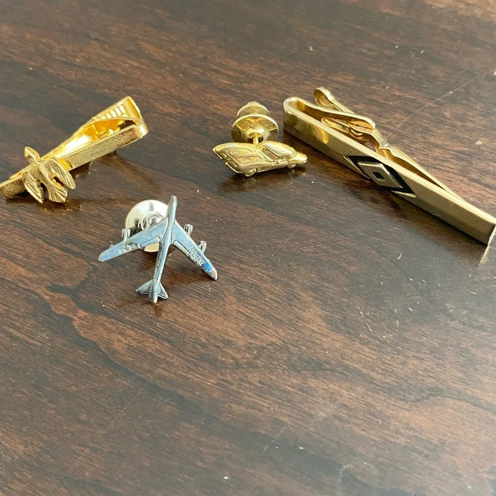 Vintage VTG 18 Piece Cuff Link Tie Clip Lapel Pin Lot‎